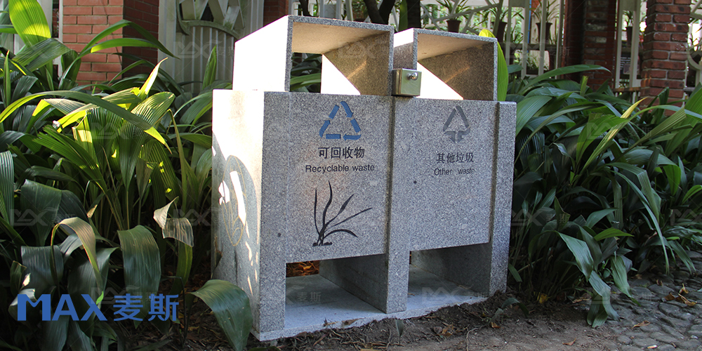 廣州蘭圃公園定制大理石垃圾桶