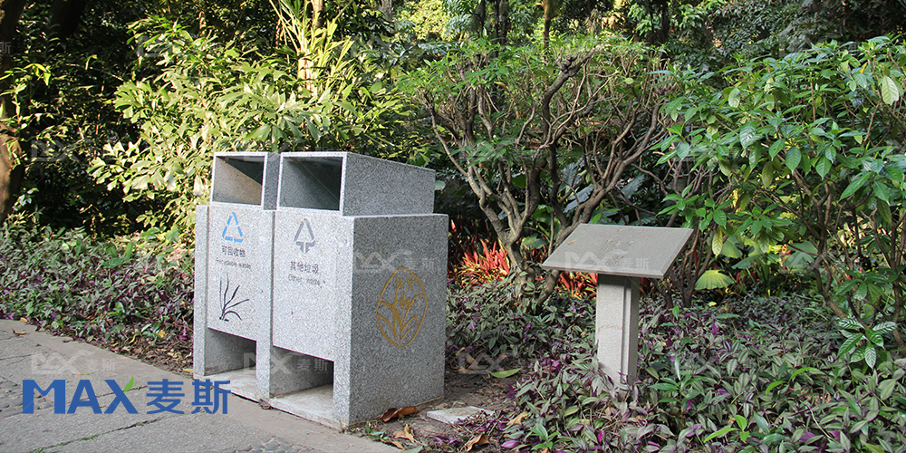 廣州蘭圃公園定制大理石垃圾桶